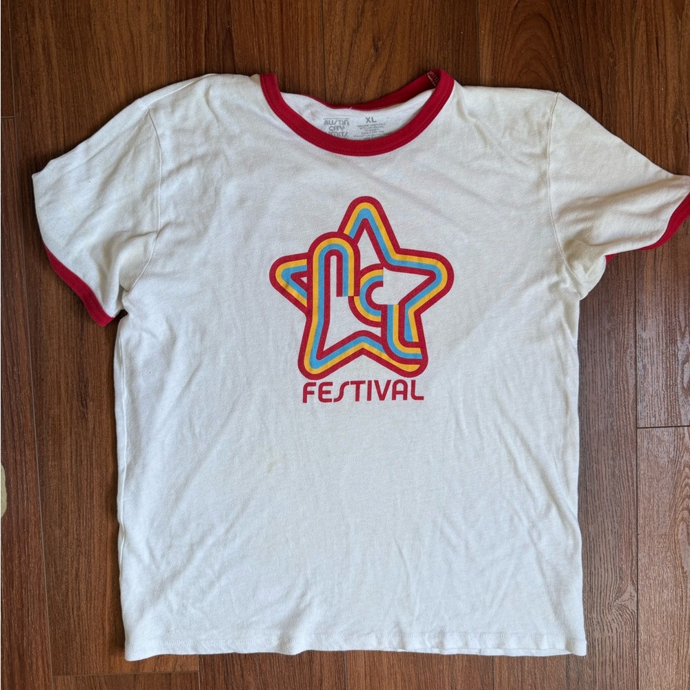 Austin City Limits (ACL) 2019 T-Shirt - White with Red Accents